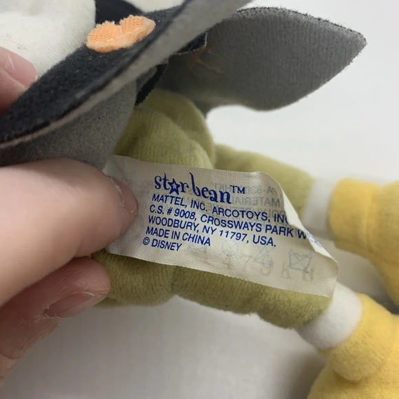 Vintage Mattel by Star Bean Disney Pinocchio Jiminy Cricket Plush Soft Toy - Picture 10 of 13